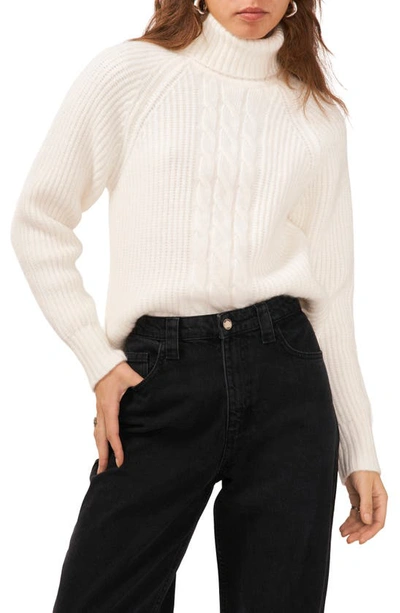 Shop 1.state Back Cutout Turtleneck Sweater In Antique White