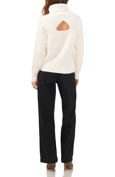 Shop 1.state Back Cutout Turtleneck Sweater In Antique White
