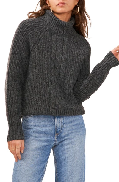 Shop 1.state Back Cutout Turtleneck Sweater In Heather Grey
