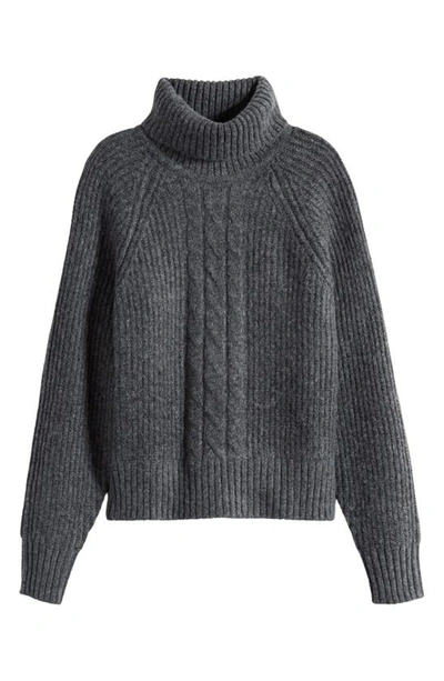 Shop 1.state Back Cutout Turtleneck Sweater In Heather Grey