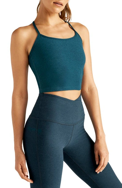 Beyond Yoga Space Dye Crop Tank In Blue Gem Heather