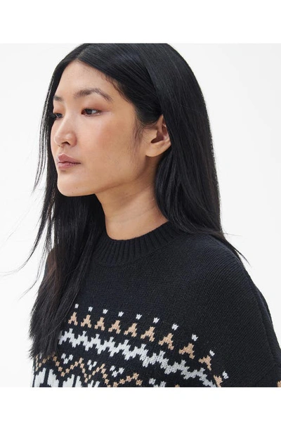 Barbour Cleaver Fair Isle Wool Blend Sweater In Black Multi