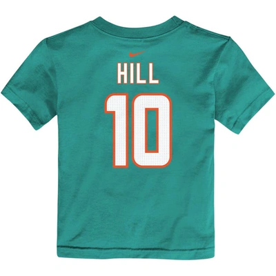 Shop Nike Toddler  Tyreek Hill Aqua Miami Dolphins Player Name & Number T-shirt