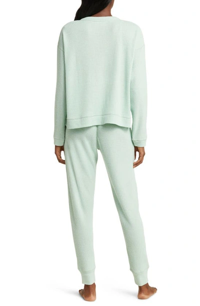 Shop Papinelle Waffle Knit Pajamas In Mint
