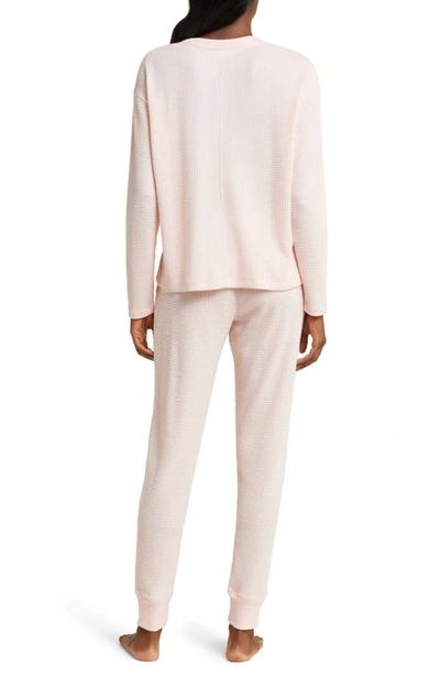 Shop Papinelle Waffle Knit Pajamas In English Rose