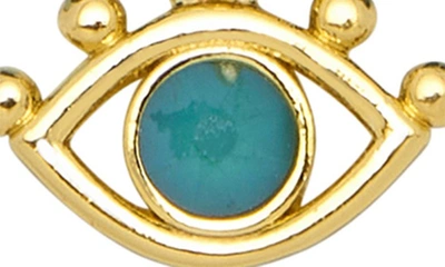 Estella Bartlett Beaded Evil Eye Stretch Bracelet In Gold/green