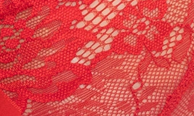 Shop Oh La La Cheri Hailey Lace Underwire Bra & Thong Set In Red