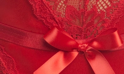 Oh La La Cheri Hailey Lace Underwire Teddy In Red