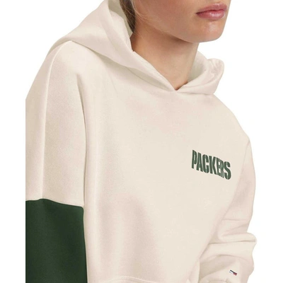 Shop Tommy Hilfiger Cream/green Green Bay Packers Harriet Pullover Hoodie