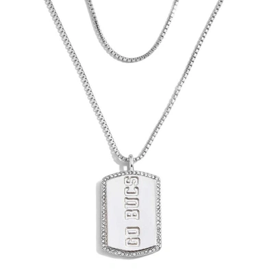 Shop Wear By Erin Andrews X Baublebar Tampa Bay Buccaneers Silver Dog Tag Necklace