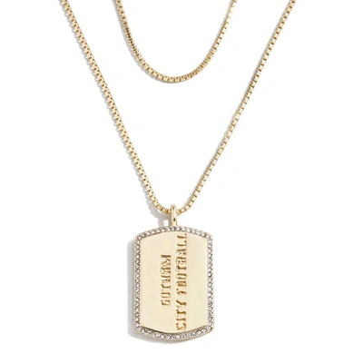 Shop Wear By Erin Andrews X Baublebar New York Jets Gold Dog Tag Necklace