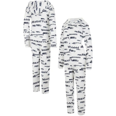 Shop Concepts Sport Cream Seattle Seahawks Docket Hoodie Full-zip Union Suit
