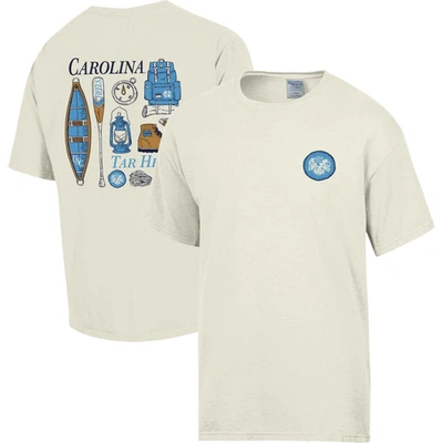 Shop Comfort Wash Cream North Carolina Tar Heels Camping Trip T-shirt