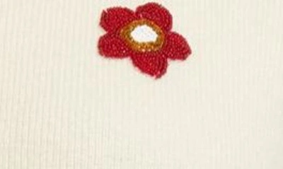 Bode Embroidered-design Crew-neck Cardigan In Cream