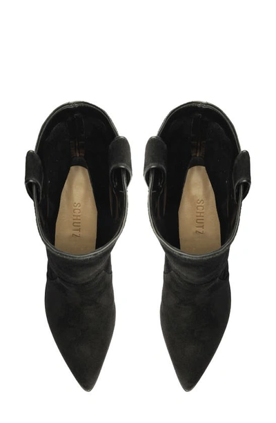 Schutz Mackie Pointed Toe Bootie In Black
