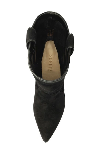 Schutz Mackie Pointed Toe Bootie In Black