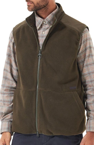 Shop Barbour Country Fleece Vest In Olive