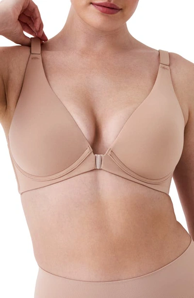 Spanx Adjustable Plunge Wireless Bra In Toasted Oatmeal