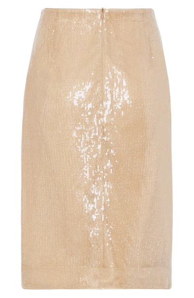 Shop Milly Adley Sequin Skirt In Gold