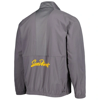 Shop Adidas Originals Adidas Gray Arizona State Sun Devils Strategy Stadium Aeroready Woven Half-zip Jacket