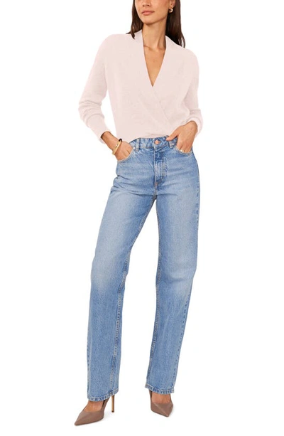 1.state Cross Front Long Sleeve Sweater In Pink Lotus
