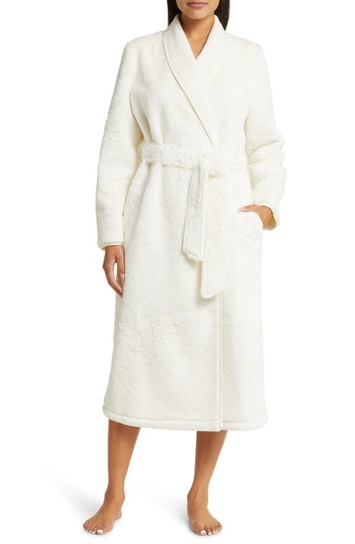 Shop Nordstrom Recycled Polyester Faux Fur Robe In Ivory Egret