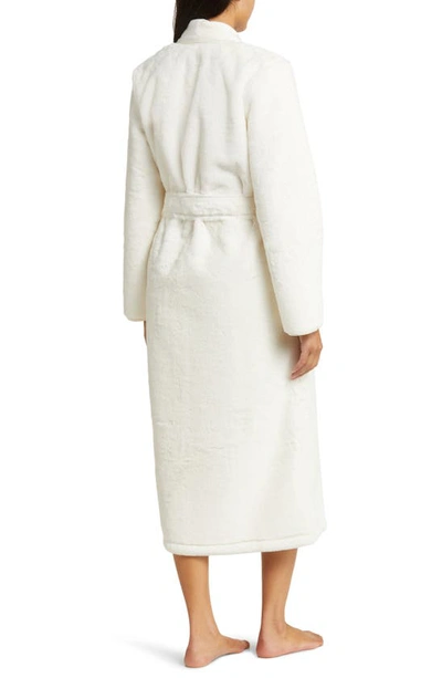 Shop Nordstrom Recycled Polyester Faux Fur Robe In Ivory Egret