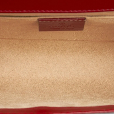Shop Gucci Rajah Red Leather Shoulder Bag ()