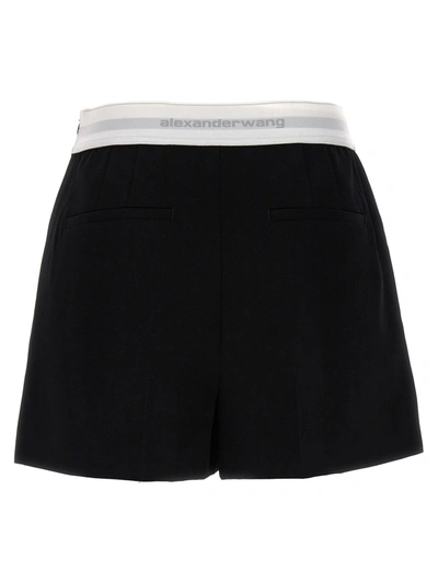 Shop Alexander Wang Logo Shorts Bermuda, Short White/black