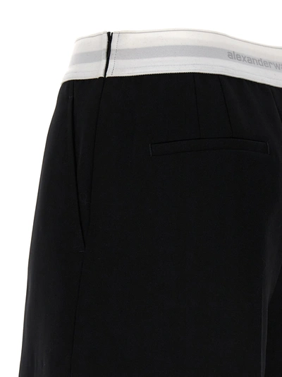 Shop Alexander Wang Logo Shorts Bermuda, Short White/black