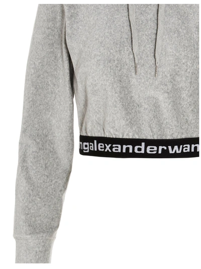 Shop Alexander Wang T Ribbed Corduroy Hoodie Sweatshirt Gray