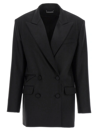 Shop David Koma Tailored Tuxedo Jackets In Black