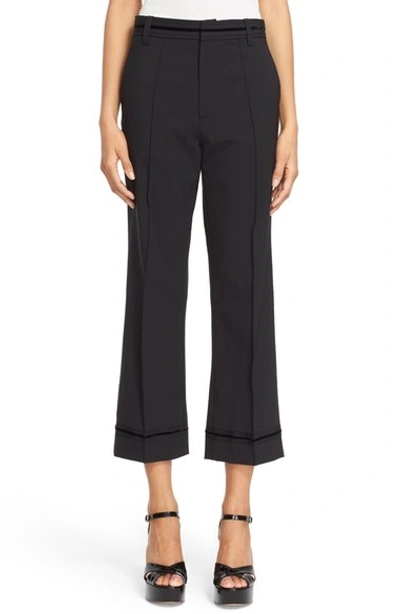 Shop Marc Jacobs Wool Blend Flared Crop Pants In Black