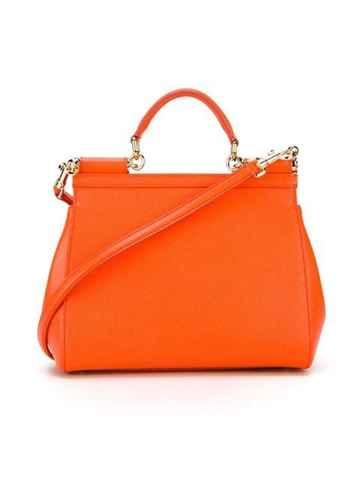 Shop Dolce & Gabbana Medium Sicily Shoulder Bag In Orange