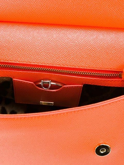 Shop Dolce & Gabbana Medium Sicily Shoulder Bag In Orange