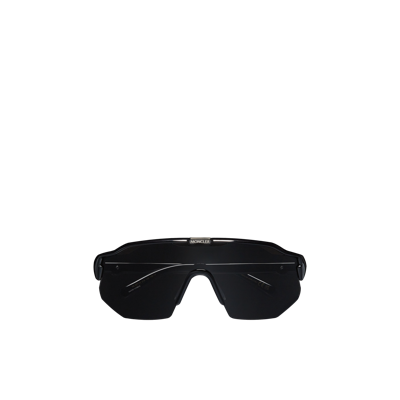 Shop Moncler Shield Sunglasses Black In Noir