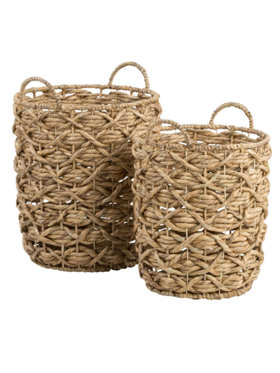 Shop Honey-can-do Water Hyacinth 2-piece Nesting Baskets Set In Natural