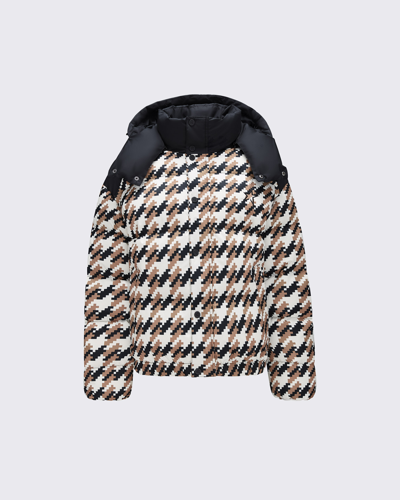 Shop Perfect Moment Moment Puffer In Houndstooth-black-snow-white