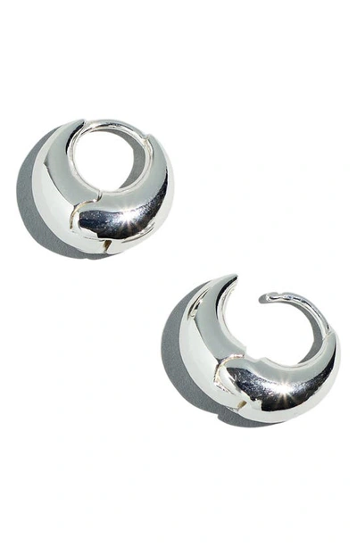 Shop Madewell Puffy Hoop Earrings In Polished Silver