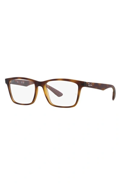 Ray Ban 55mm Square Optical Glasses In Dark Havana
