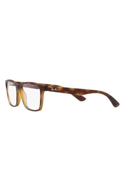 Ray Ban 55mm Square Optical Glasses In Dark Havana