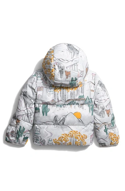 Shop The North Face North 600 Fill Power Down Jacket In Tnf White Like A Wolf Print