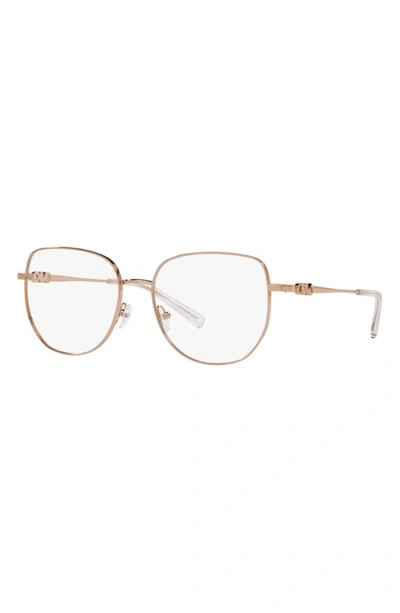 Shop Michael Kors Belleville 56mm Square Optical Glasses In Rose Gold