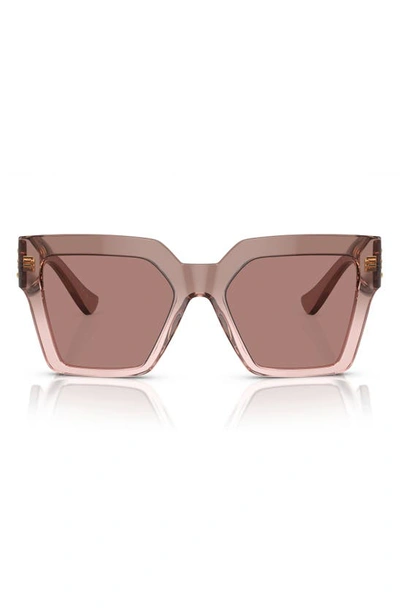 Shop Versace 55mm Butterfly Sunglasses In Lite Brown