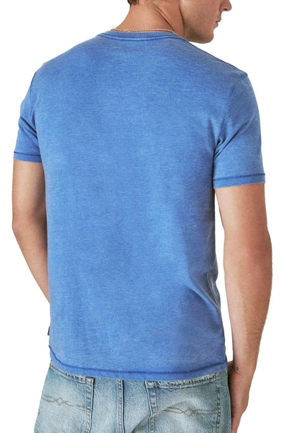 Lucky Brand V-neck Burnout T-shirt In Monaco Blue