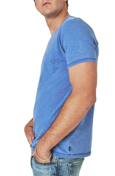 Lucky Brand V-neck Burnout T-shirt In Monaco Blue