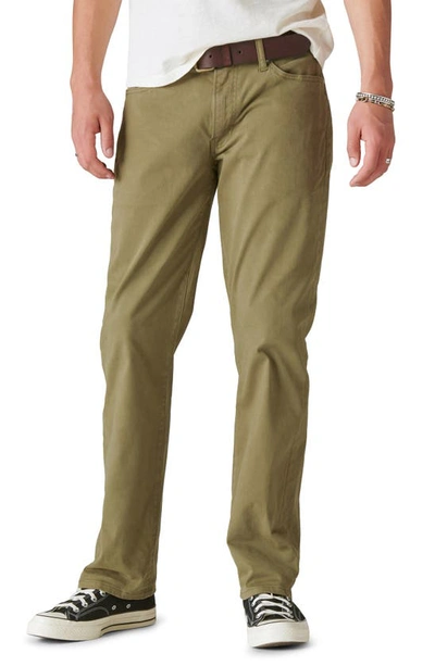 Shop Lucky Brand 333 Straight Fit Stretch Cotton Pants In Sage Shadow