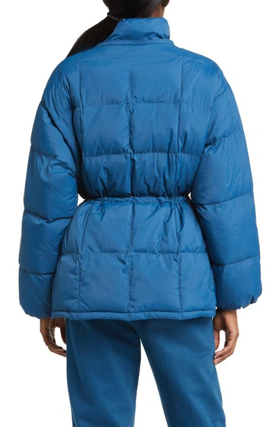 Shop Beyond Yoga Hooded Puffer Jacket In Blue Gem