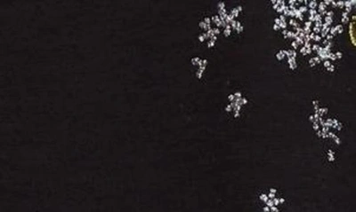 Cinq À Sept Bella Floral Embroidery Cap Sleeve T-shirt In Black Multi