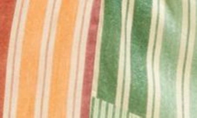 Shop Sir Marisol Stripe Twist Wool & Silk Dress In Green Multi Patchwork Stripe